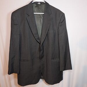 Jos A Bank Mens Solid Sport Coat Suit Jacket Blazer 48 R Dark Gray Grey